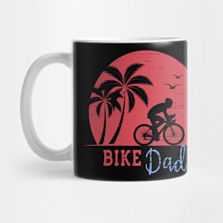 Vintage Bike Dad with Red Retro Sunset Mug